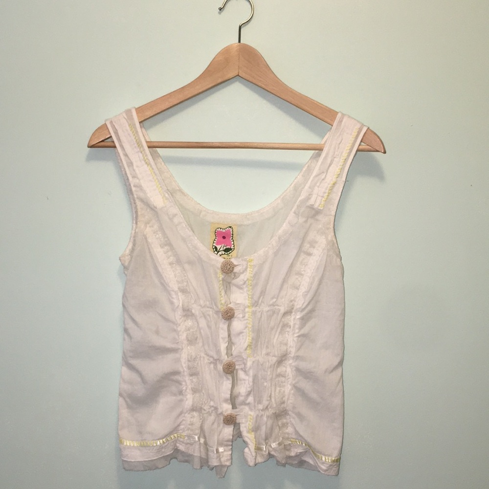 Free People summer lace white tank.